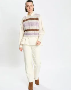 Femme Marc O'Polo Pulls^Pull sans manches 100% Laine Tricot multicolore