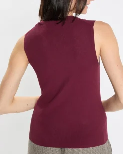 Pull sans manches côtelé rouge foncé-Marc O'Polo Best