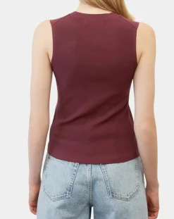 Pull sans manches côtelé rouge foncé-Marc O'Polo Best