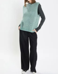 Pull sans manches en Laine & Alpaga mélangés vert-Marc O'Polo Clearance