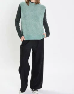 Pull sans manches en Laine & Alpaga mélangés vert-Marc O'Polo Clearance