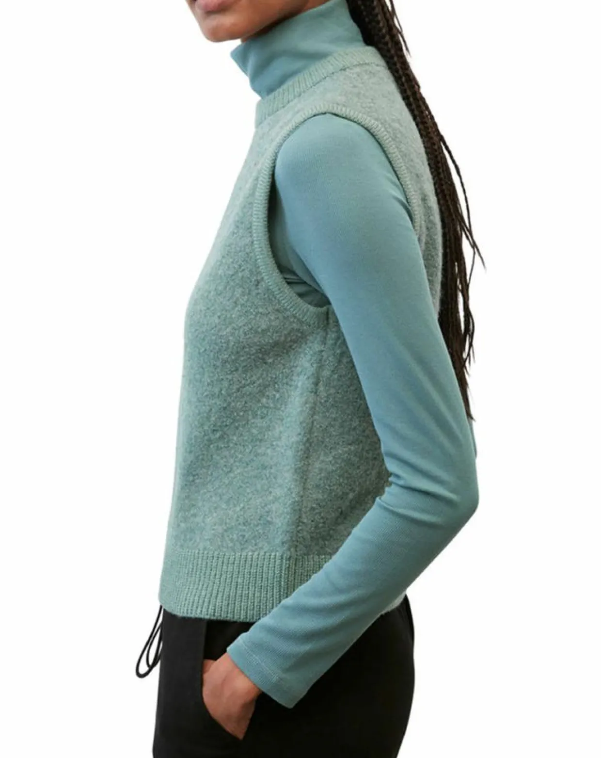 Pull sans manches en Laine & Alpaga mélangés vert-Marc O'Polo Clearance