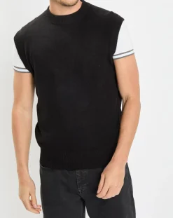 Homme Marc O'Polo Pulls^Pull sans manches en Laine & Coton noir