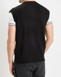 Homme Marc O'Polo Pulls^Pull sans manches en Laine & Coton noir