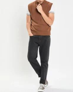 Homme Marc O'Polo Pulls^Pull sans manches en Laine & Coton marron