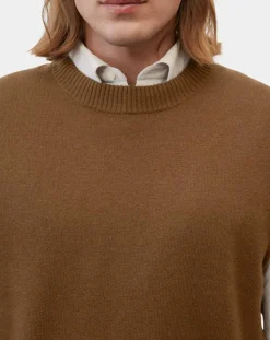 Homme Marc O'Polo Pulls^Pull sans manches en Laine & Coton marron