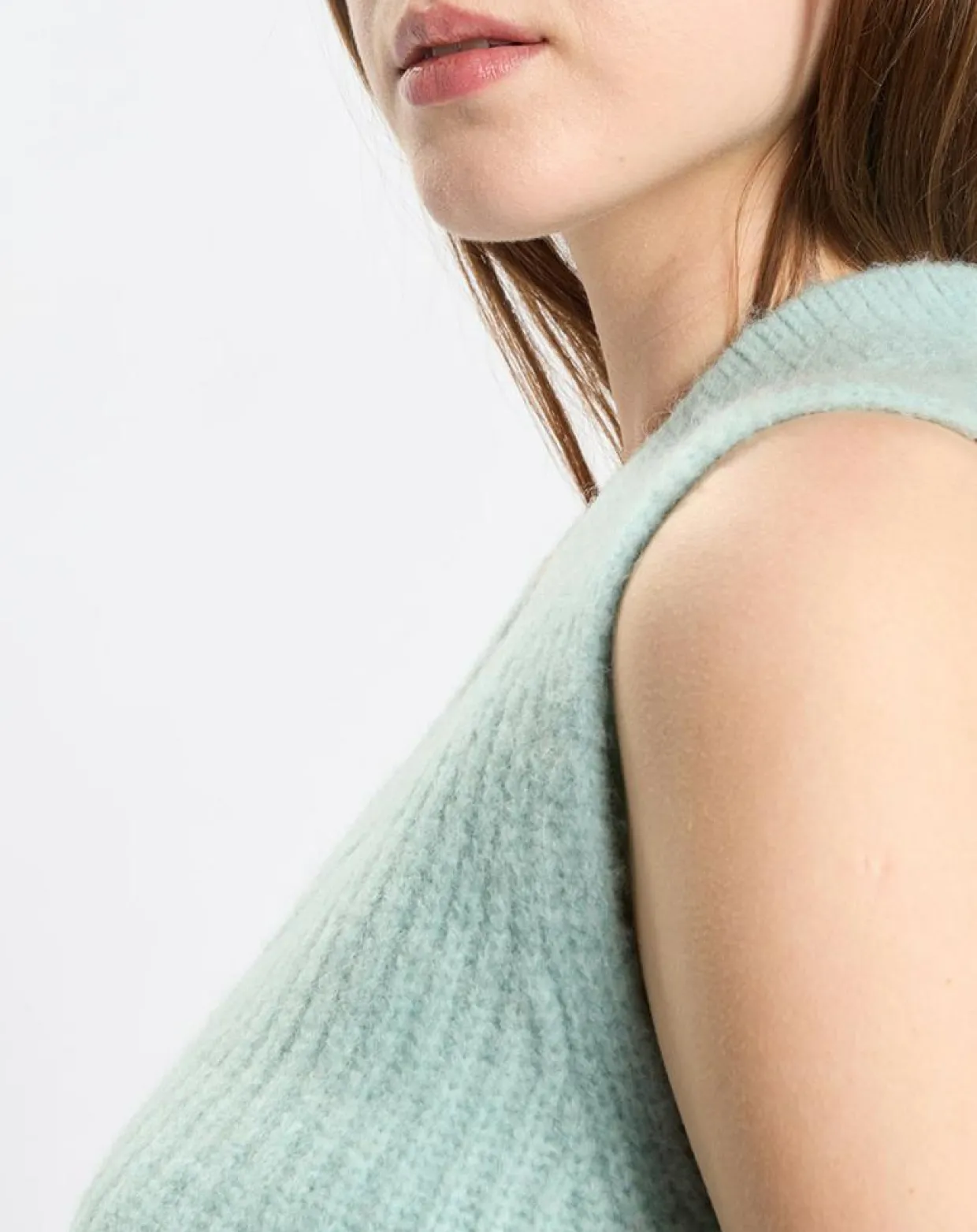 Pull sans manches en Laine & Alpaga mélangés bleu clair-Marc O'Polo Clearance