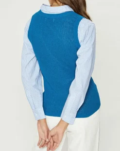 Femme Galeries Lafayette Pulls^Pull sans manches en Maille mélangée Fido bleu moyen