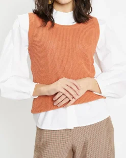 Pull sans manches en Maille mélangée Fido rouille-Galeries Lafayette Sale