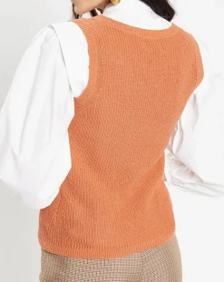Pull sans manches en Maille mélangée Fido rouille-Galeries Lafayette Sale