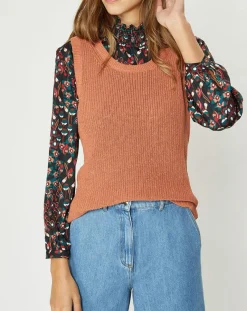 Pull sans manches en Maille mélangée Fido rouille-Galeries Lafayette Sale