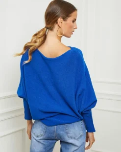 Pull Sarah bleu roi-Fleur de cachemire New