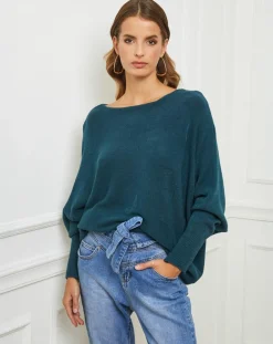 Pull Sarah vert bouteille-Fleur de cachemire Online