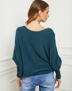 Pull Sarah vert bouteille-Fleur de cachemire Online