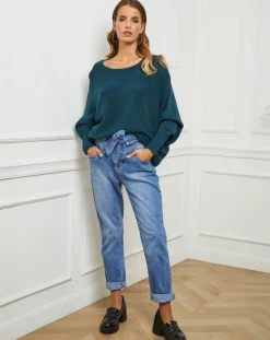 Pull Sarah vert bouteille-Fleur de cachemire Online