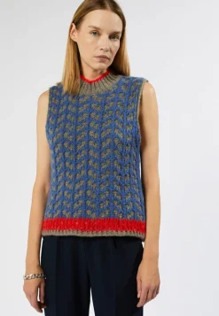 Pull Suzette en Alpaga mélangé sans manches colore bleu outremer-Rodier New