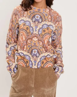 Femme Manoush Pulls^Pull Torsade imprimé violet/multicolore