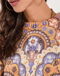Femme Manoush Pulls^Pull Torsade imprimé violet/multicolore