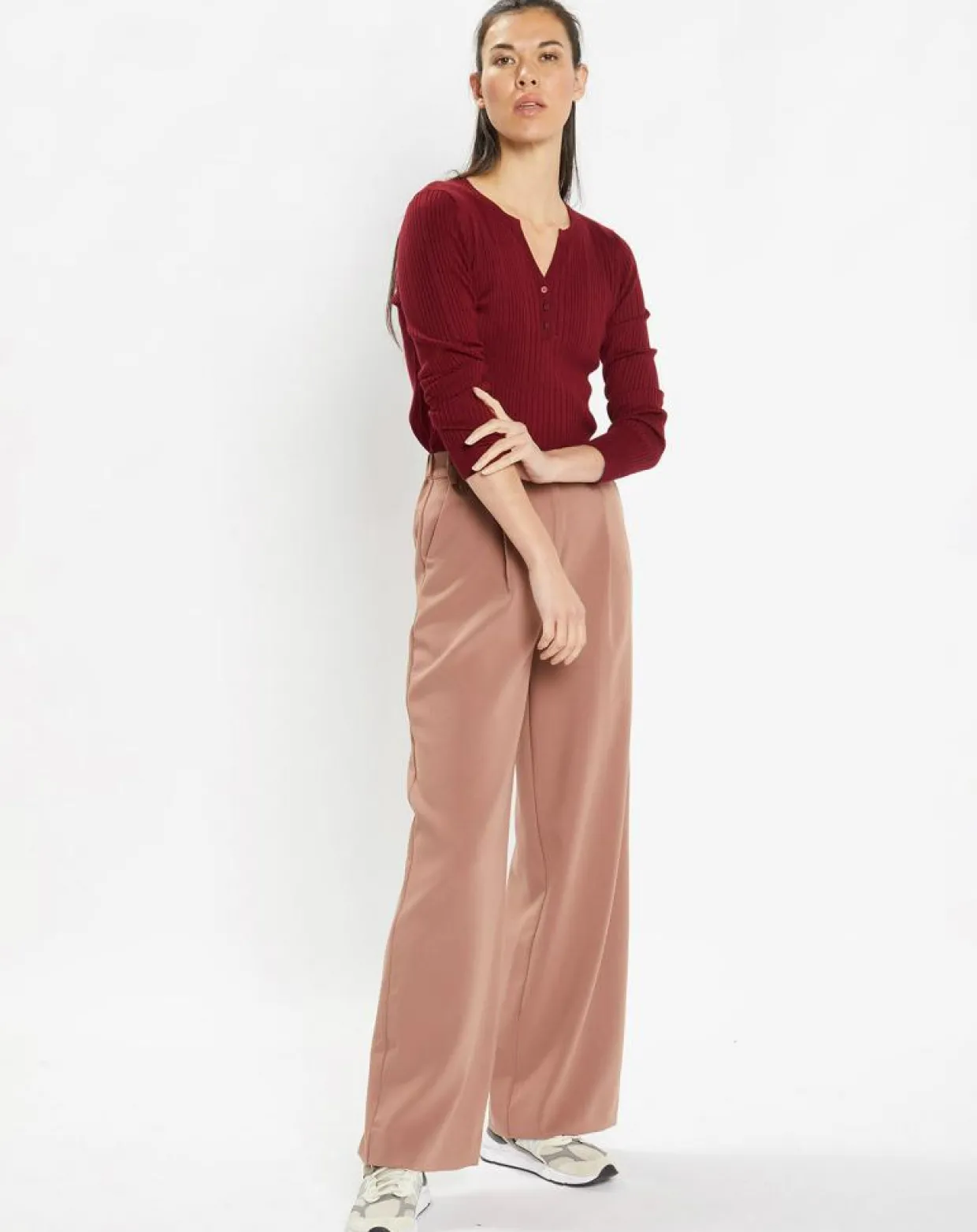 Femme Galeries Lafayette Pulls^Pull tunisien en Maille côtelée Fya bordeaux