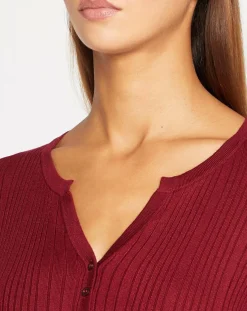 Femme Galeries Lafayette Pulls^Pull tunisien en Maille côtelée Fya bordeaux