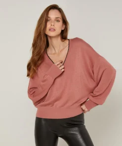 Femme Rodier Pulls^Pull Yolande en Laine mélangée bois de rose