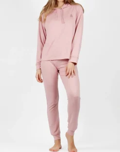Femme Admas Lingerie, Nuit^Pyjama à capuche Make it Happen rose