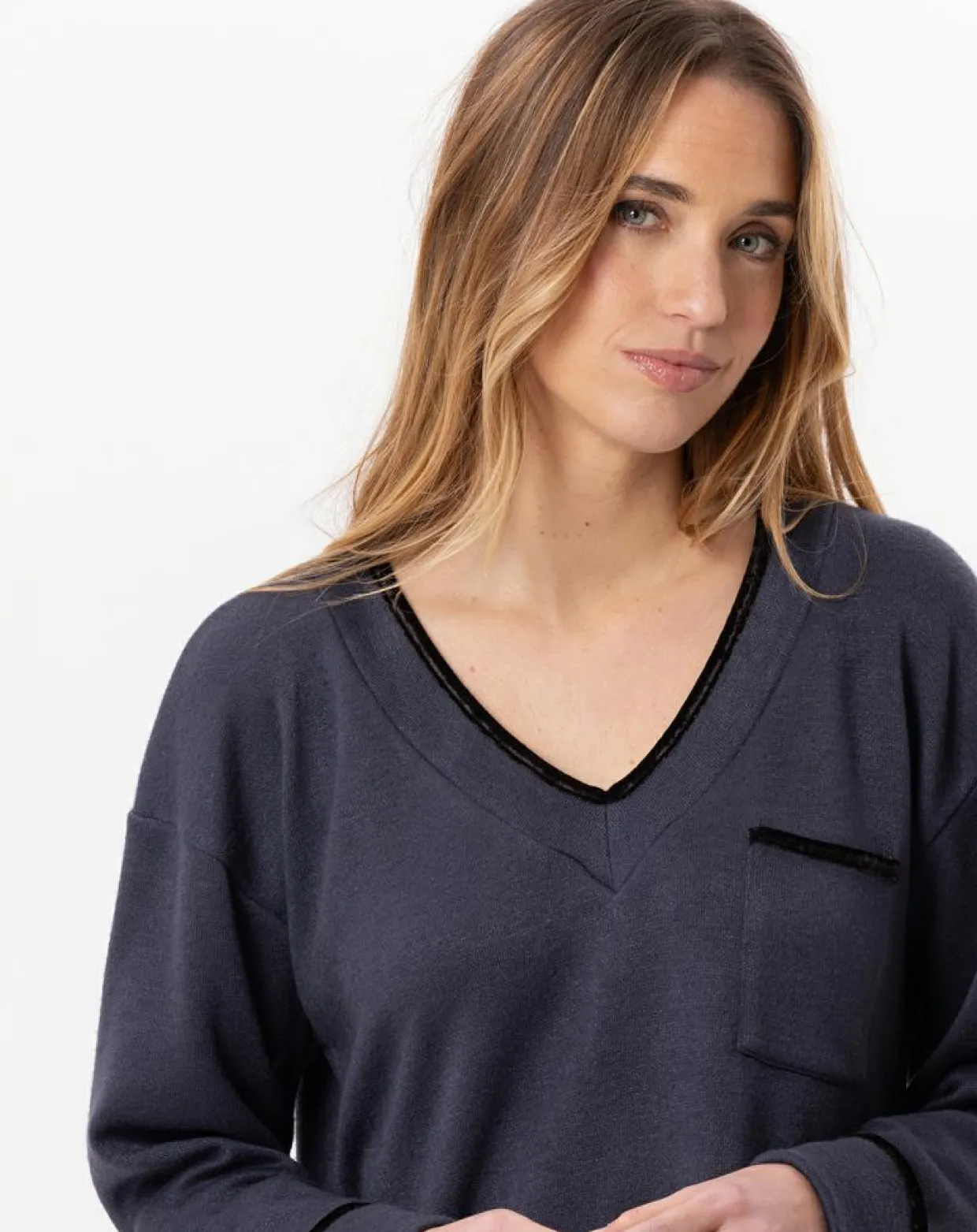 Femme Le Chat Lingerie, Nuit^Pyjama Alpaga marine