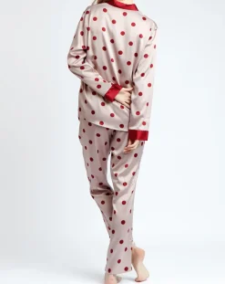 Femme Admas Classic Lingerie, Nuit^Pyjama Chemise & Pantalon Sienna rose/rouge
