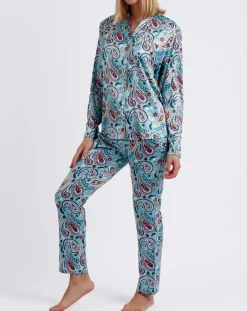 Femme Admas Lingerie, Nuit^Pyjama Chemise & Pantalon Nadia bleu