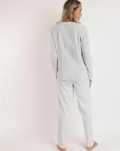 Femme Admas Lingerie, Nuit^Pyjama col en V Soft Home perle