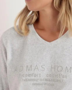Femme Admas Lingerie, Nuit^Pyjama col en V Soft Home perle