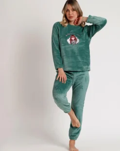 Femme Admas Lingerie, Nuit^Pyjama corail Be Kind to the Planet B vert feuille