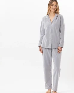 Femme Le Chat Lingerie, Nuit^Pyjama en micropolaire Douce gris chiné