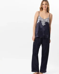 Pyjama en satin Moon marine-Le Chat New