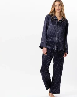 Pyjama en satin Moon marine-Le Chat Clearance