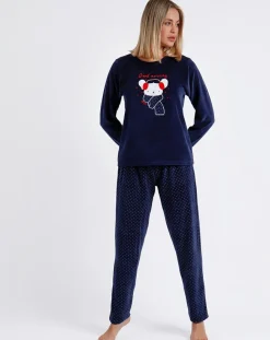 Pyjama en velours Good Morning Mouse bleu marine-Admas Online