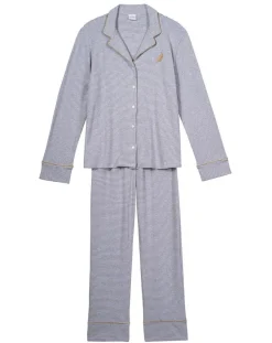 Pyjama Garance gris chiné/blanc-Le Chat Discount