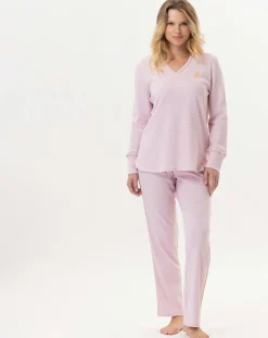 Femme Le Chat Lingerie, Nuit^Pyjama Garance rose/blanc