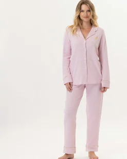 Pyjama Garance rose/blanc-Le Chat Clearance