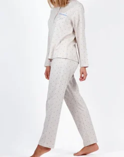 Pyjama Haut à manches longues & Pantalon Seraphina gris clair-Admas Classic Best
