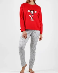 Femme Disney 28 Lingerie, Nuit^Pyjama Mickey imprimé Hugs rouge/gris