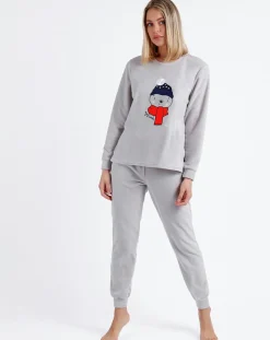 Femme Admas Lingerie, Nuit^Pyjama micropolaire Good Morning Mouse gris