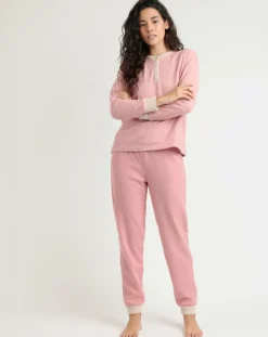 Femme Admas Lingerie, Nuit^Pyjama patte de boutonnage Love to Love B rose