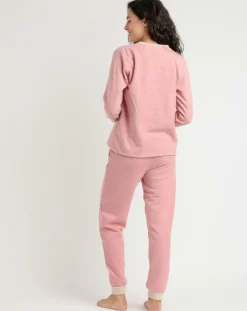 Femme Admas Lingerie, Nuit^Pyjama patte de boutonnage Love to Love B rose