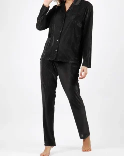 Pyjama T-Shirt Manches Longues & Pantalon noir-Admas Classic Best