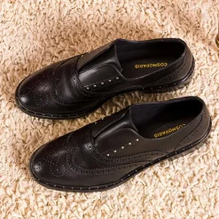 Richelieus en Cuir Eloane noires-Cosmoparis Outlet