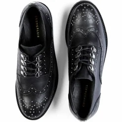 Richelieus en Cuir Vivinette noires-Cosmoparis New