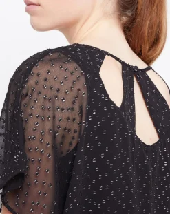 Robe 2 en 1 Plumetis argenté/noir-Esprit Hot
