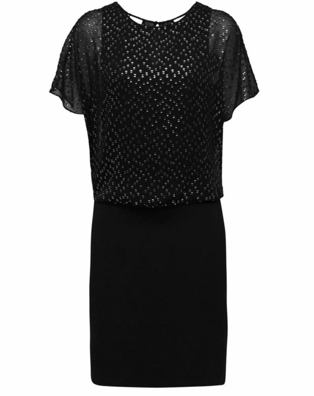 Robe 2 en 1 Plumetis argenté/noir-Esprit Hot