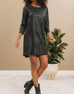 Femme Lauren Vidal Robes^Robe peau de pêche Tasha noire